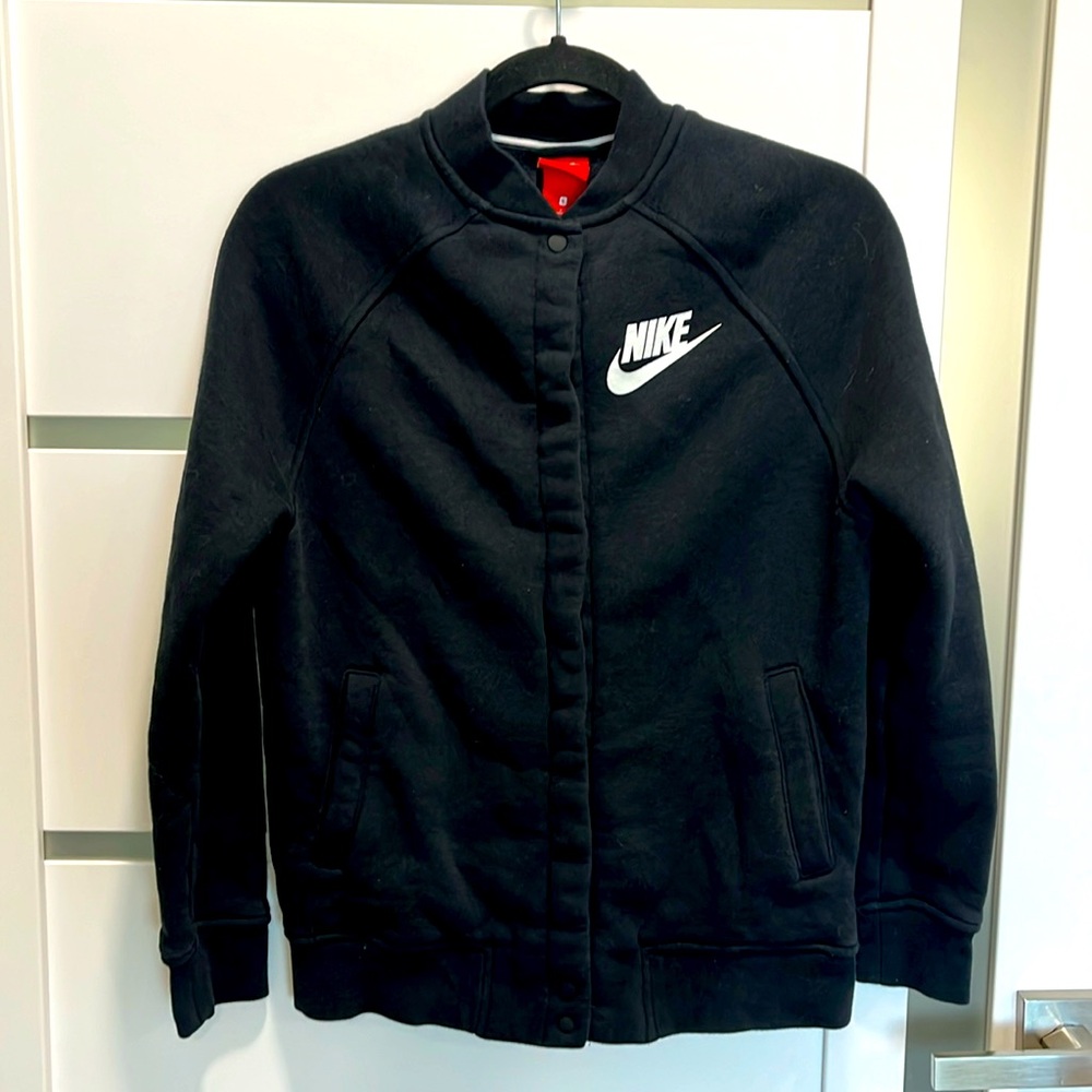 Unisex Nike Fleece Snap Front 2 Pocket Rally Jacket Sweatshirt Small